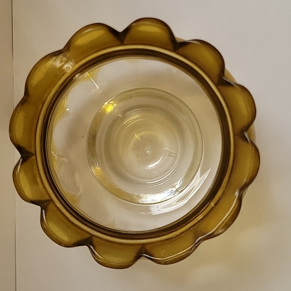 VINTAGE Yellow scalloped thumbprint candy Nut Bowl - Picture 4 of 8